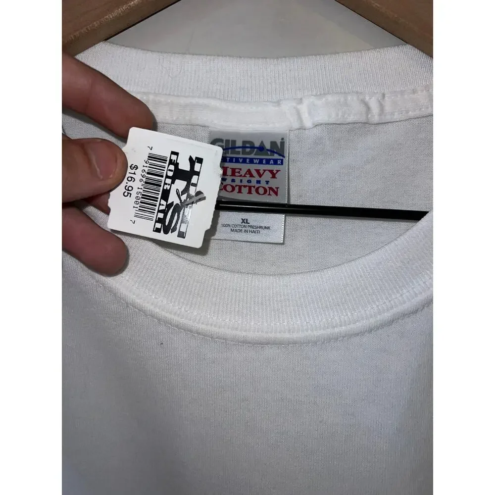 Y2K Addicted Adidas Weed Marijuana Smoke White Graphic Shirt 2000s M Medium - Picture 5 of 9